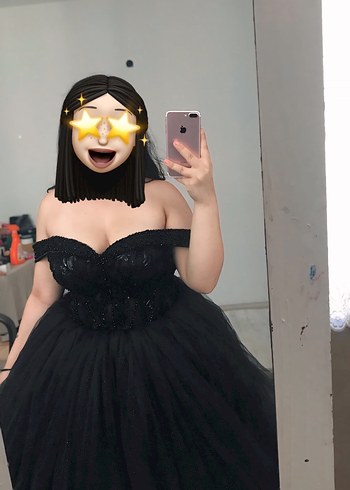 Siyah Straplez Gotik Midi Abiye Elbise