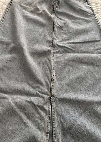 Gri Uzun Kot Etek, Kemerli, Rahat Kesim - Görsel 7