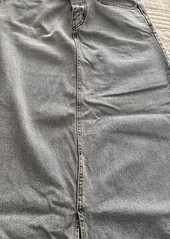 Gri Uzun Kot Etek, Kemerli, Rahat Kesim - Görsel 3