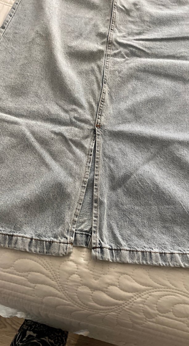 Gri Uzun Kot Etek, Kemerli, Rahat Kesim - Görsel 4