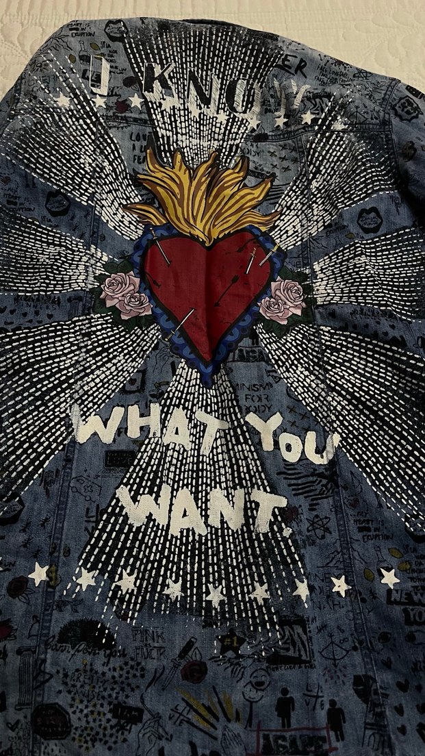 Desenli Düğmeli Kadın Kot Ceket - Görsel 5