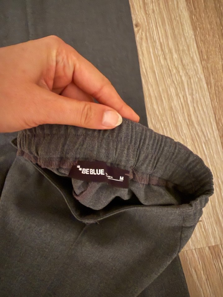 Düğmeli Gri Kadın Kumaş Pantolon - Görsel 3