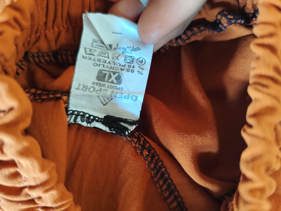 kiremit rengi Kadın Pamuklu lastiklik Bol Paça Pantolon - Görsel 2