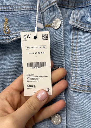 Zara Mavi Düğmeli Çocuk Denim Ceket - Görsel 3