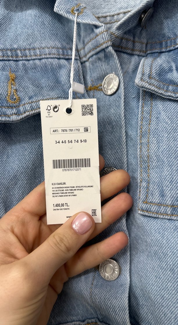 Zara Mavi Düğmeli Çocuk Denim Ceket - Görsel 3