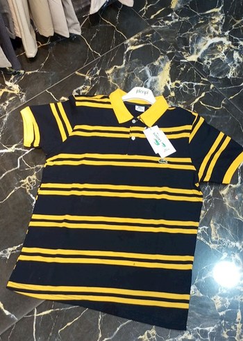 Lacivert Sarı Çizgili Polo Yaka T-shirt