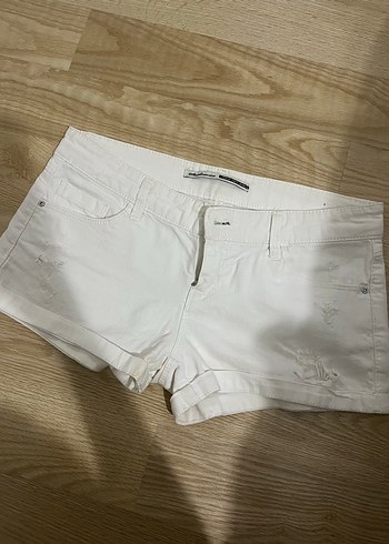 38 Beden beyaz Renk Beyaz Mini Kadın Kot Şort