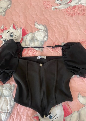 m Beden Siyah Strappy Goth Büstiyer Mini