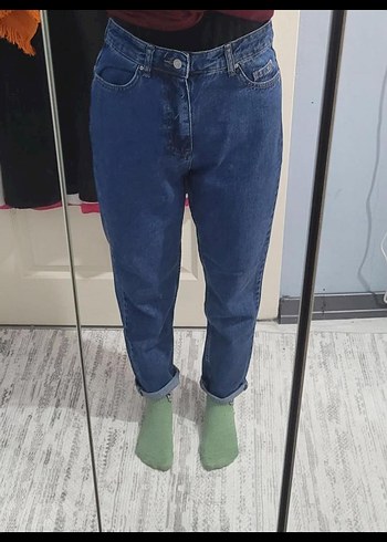 38 Beden Günlük Kullanım için Mavi Denim Kadın Jean