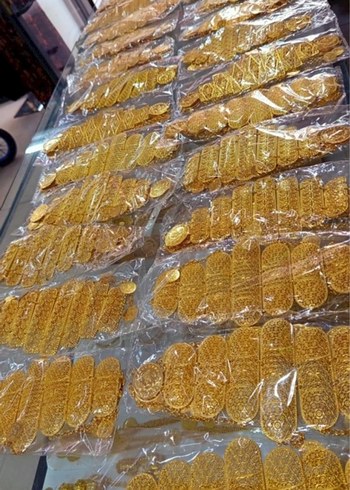 İşlemeli Altın Renkli Zincirli Kadın El Zinciri - Görsel 5