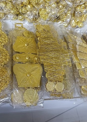 İşlemeli Altın Renkli Zincirli Kadın El Zinciri - Görsel 7