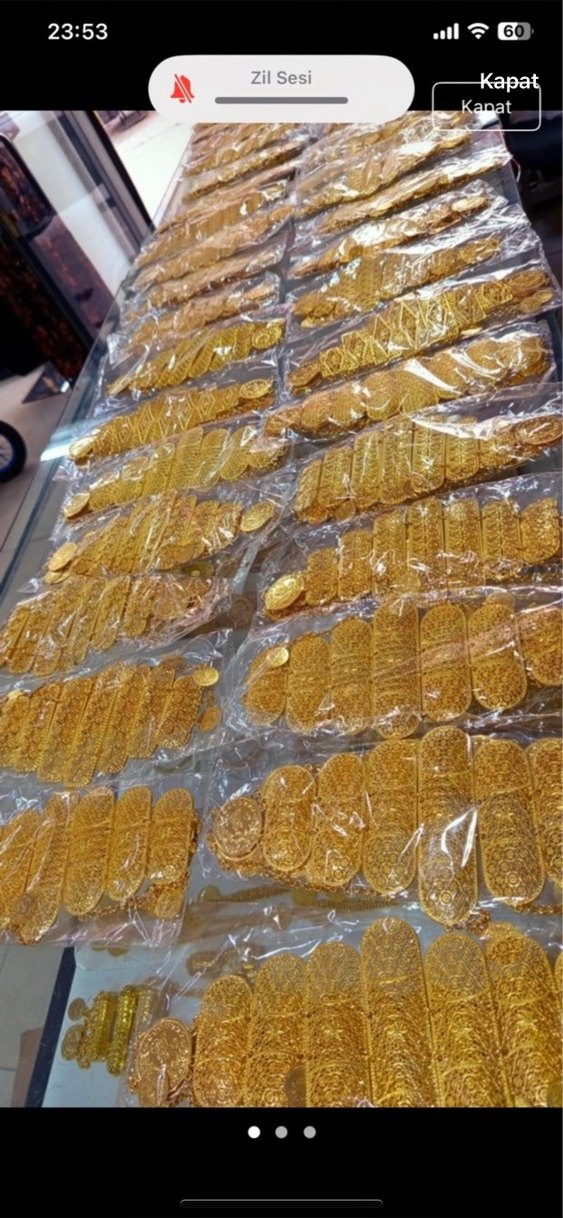 İşlemeli Altın Renkli Zincirli Kadın El Zinciri - Görsel 5