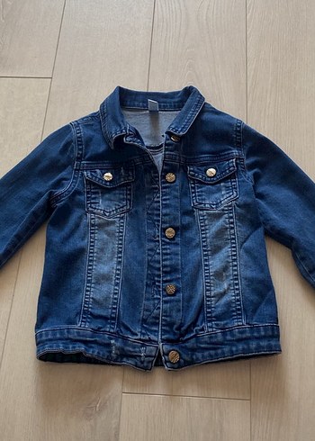 Mavi Parlak Denim Kız Ceketi
