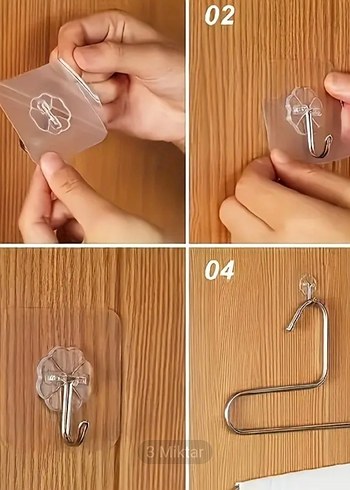 Duvar Delmeye Son Güçlü Yapışkanlı Kanca - Görsel 5