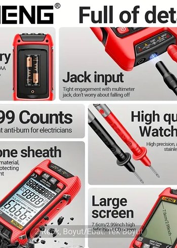 ANENG Dijital Multimetre Termometre 9999 Sayım - Görsel 3