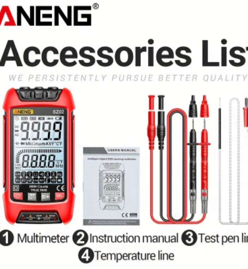 ANENG Dijital Multimetre Termometre 9999 Sayım - Görsel 5