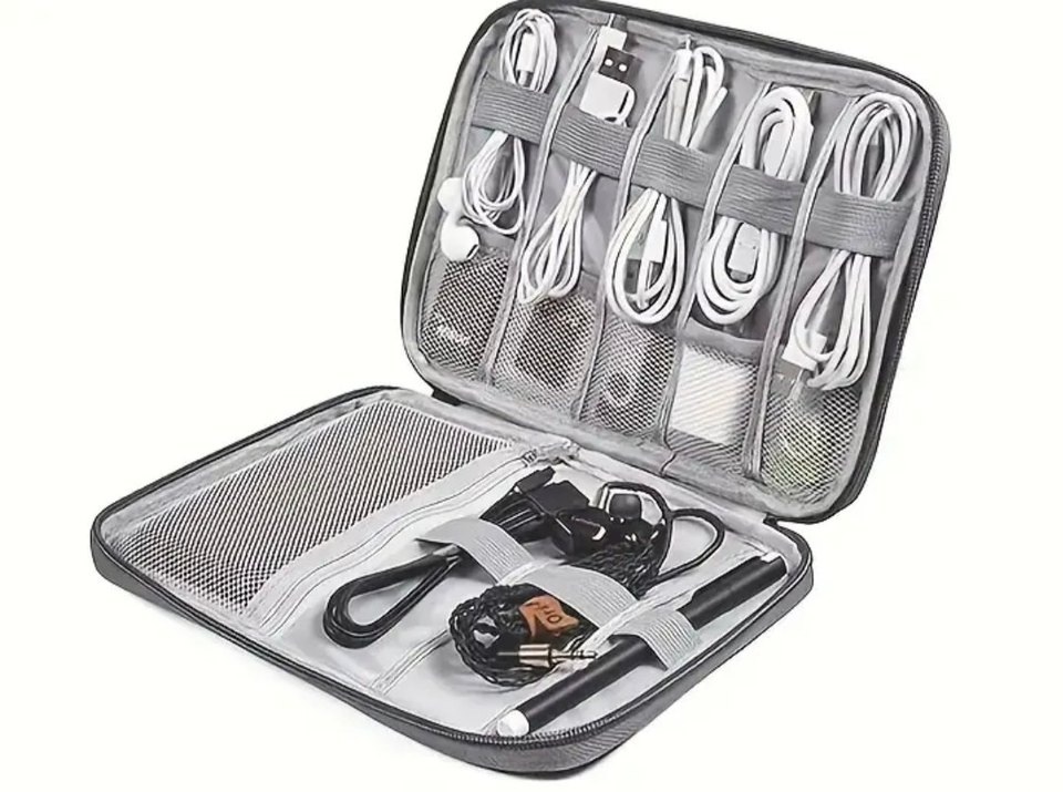 Siyah Seyahat Kablo Düzenleyici Çanta - Görsel 2