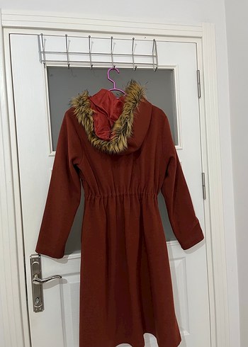 Kahverengi Kürklü Uzun Kadın Kaban - Görsel 3