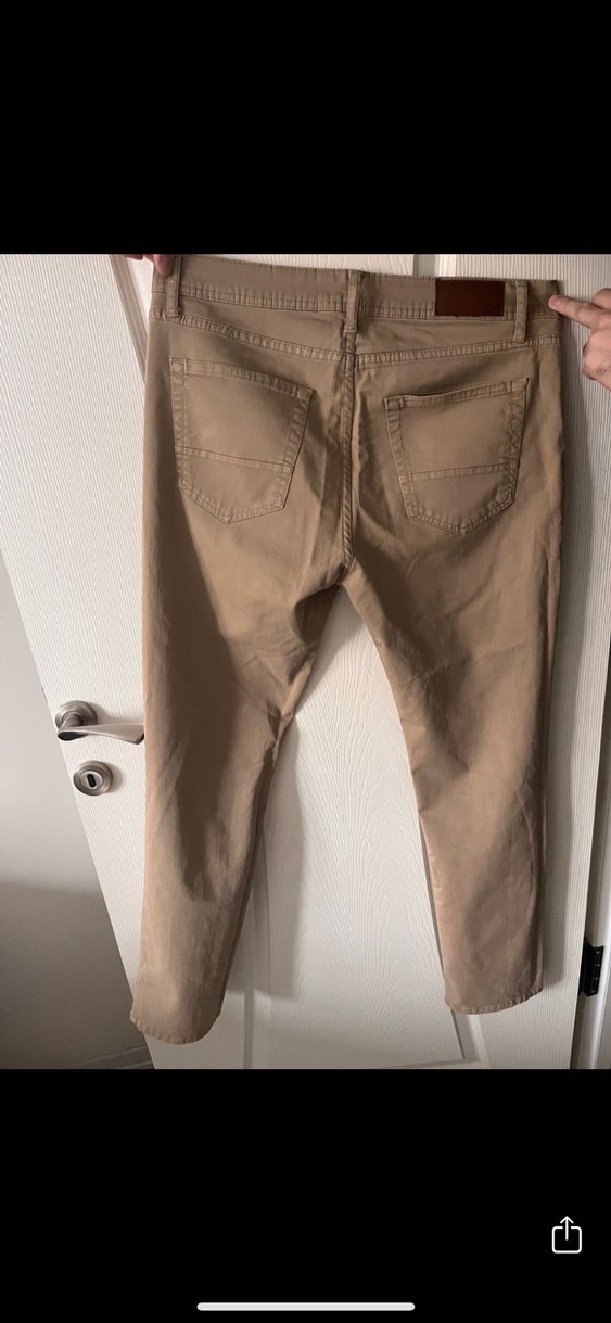 Bej Erkek Keten Pantolon Regular Fit - Görsel 2