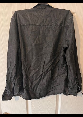 Gri Erkek Denim Ceket Düğmeli Rahat Kesim - Görsel 2