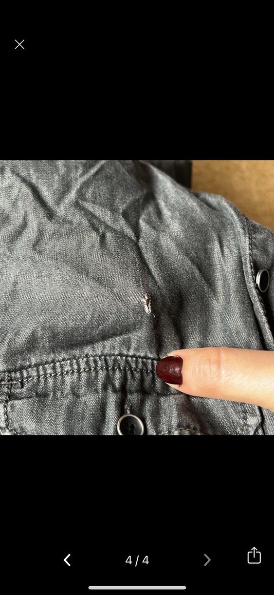 Gri Erkek Denim Ceket Düğmeli Rahat Kesim - Görsel 4