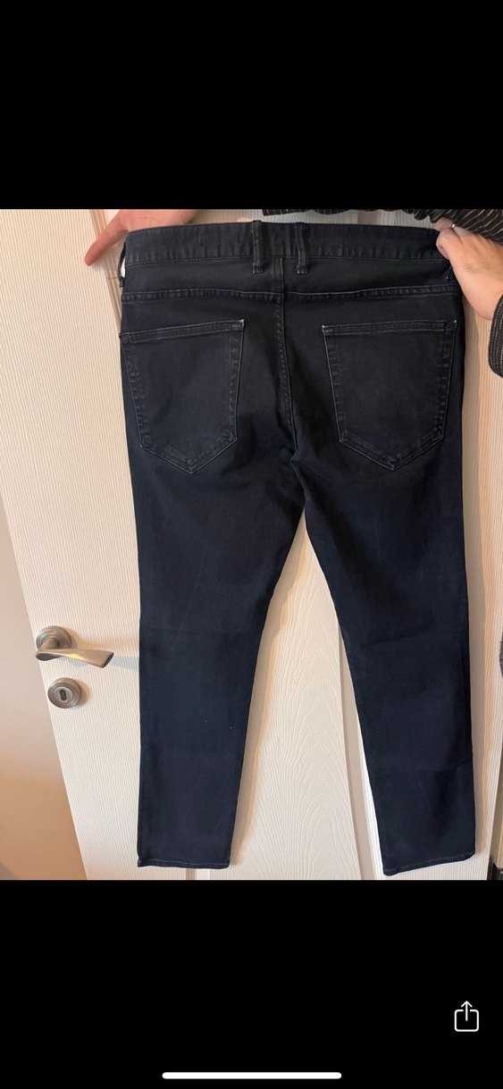 Lacivert Düğmeli Erkek Denim Pantolon - Görsel 2