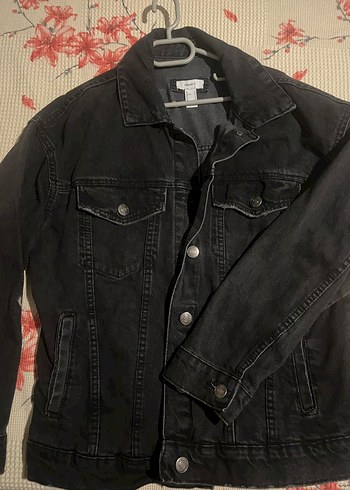 Siyah Düğmeli Kadın Denim Ceket