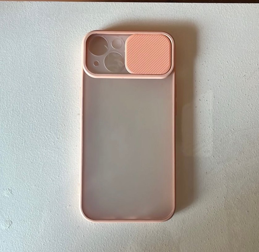 Pembe Şeffaf Kaydırmalı Kamera Kapağı Kılıf - Görsel 2
