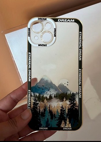 Bej Bohem Tarz Şeffaf Telefon Kılıfı - Görsel 2