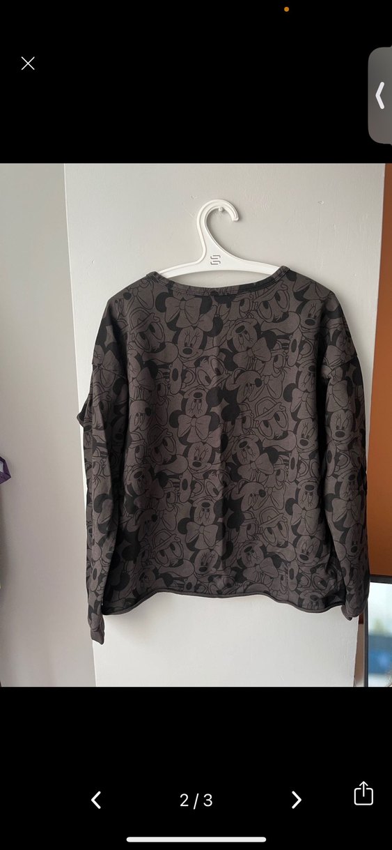 Disney Gri V Yaka Desenli kazak - Görsel 2