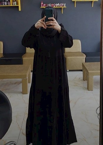 Uzun Siyah Gotik Salaş Kadın Elbise