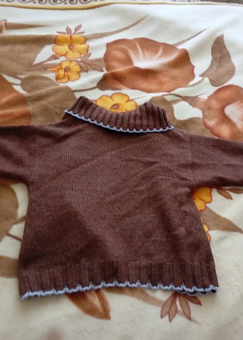 Kahverengi Triko Gömlek Yaka Kadın Hırka - Görsel 3