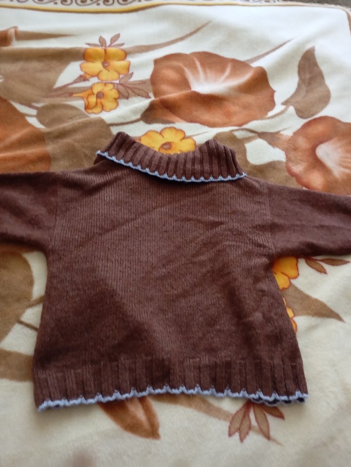 Kahverengi Triko Gömlek Yaka Kadın Hırka - Görsel 3