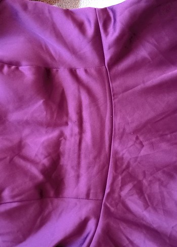 Mürdüm Renkli Kemerli Midi Elbise - Görsel 7