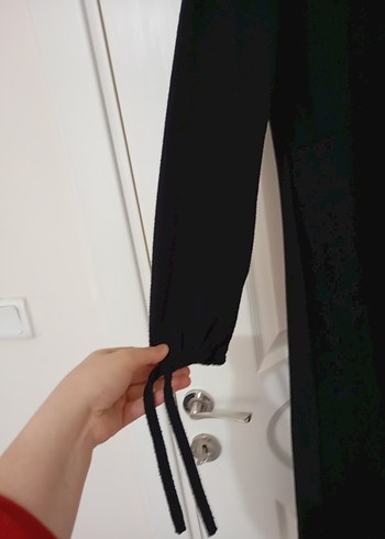 Siyah V Yaka Strappy Midi Kalem Elbise - Görsel 8