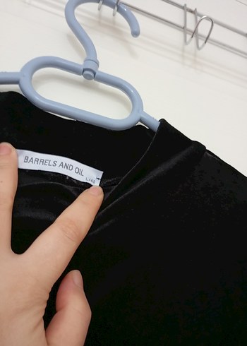 Siyah Kadife Uzun Kollu Mini Elbise - Görsel 3