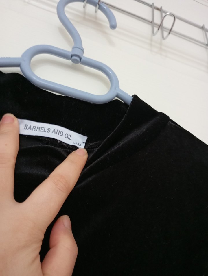 Siyah Kadife Uzun Kollu Mini Elbise - Görsel 3