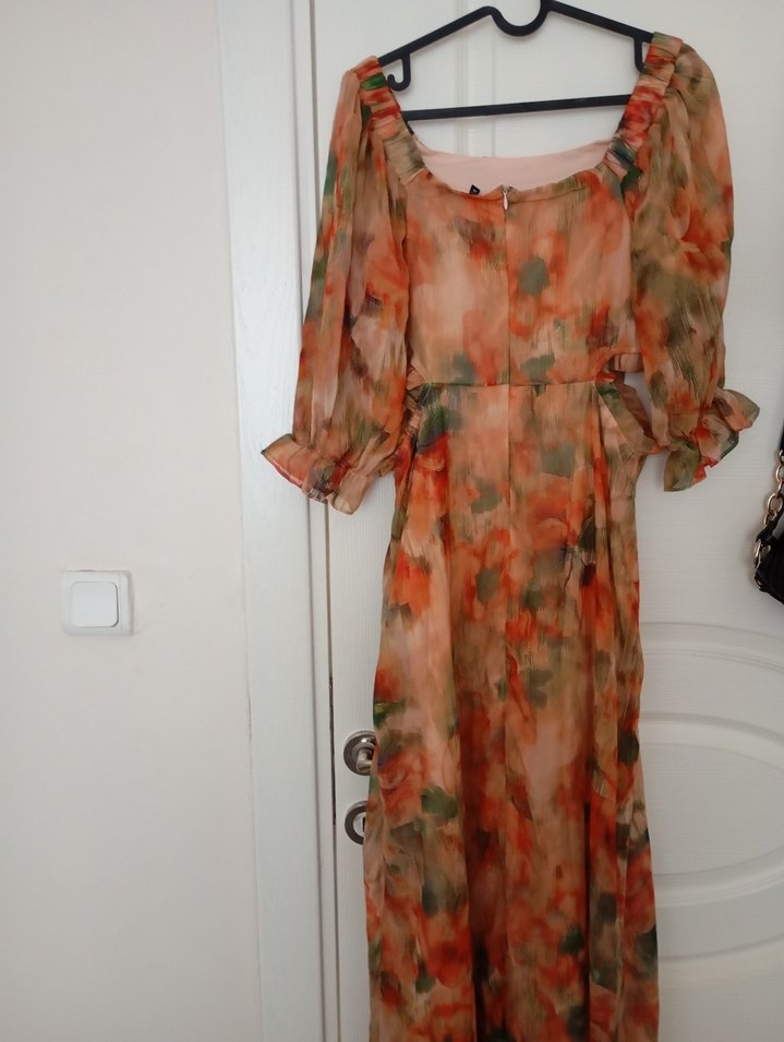 Bohem Tarz Pastel Renkli Uzun Elbise - Görsel 3