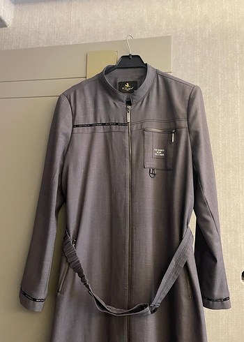 Kadın Gri Uzun Fermuarlı Kaban - Görsel 2