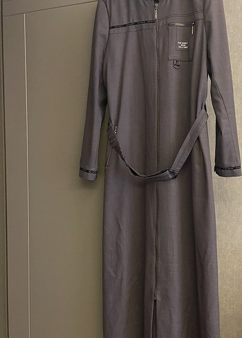 Kadın Gri Uzun Fermuarlı Kaban - Görsel 3