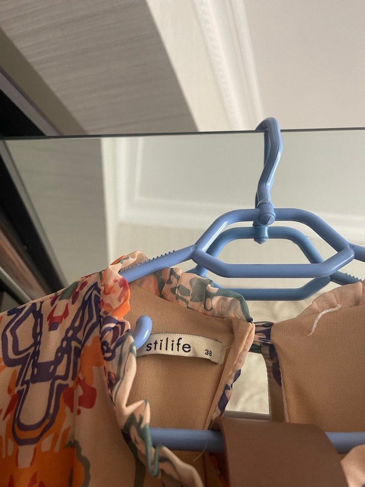 Kahverengi Bağcıklı Bohem Uzun Elbise - Görsel 3