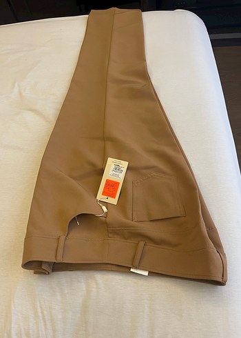 Bej Kadın Saten Kumaş Pantolon - Görsel 4