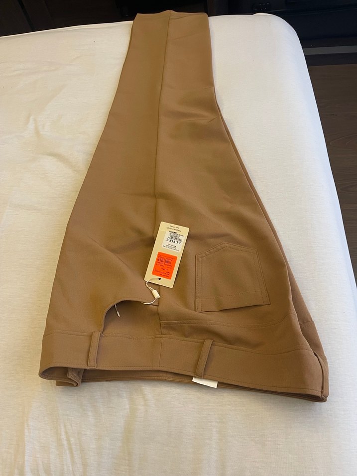 Bej Kadın Saten Kumaş Pantolon - Görsel 4