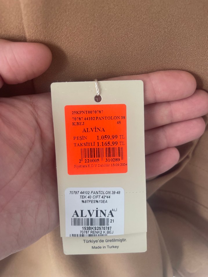 Bej Kadın Midi Kumaş Pantolon - Görsel 2