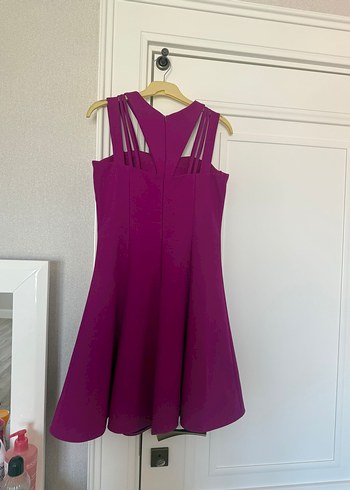 Pembe Parlak Midi Kadın Elbise - Görsel 3