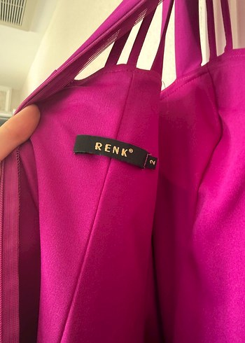 Pembe Parlak Midi Kadın Elbise - Görsel 2