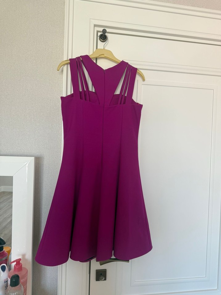 Pembe Parlak Midi Kadın Elbise - Görsel 3