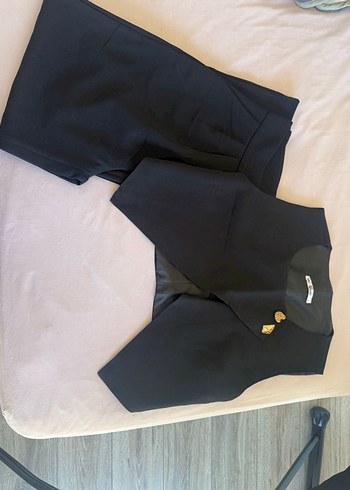 Siyah  Kadın yelekli takım - Görsel 2