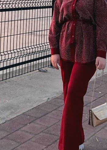 Diğer Diger Bordo Yılan Desenli Kadın Takım