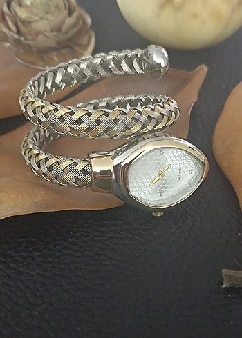 Bvlgari Model Yılanlı Klasik Kemerli Altın Gri Kadın Saati - Görsel 5